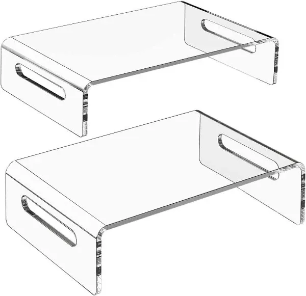 2 Pack Monitor Stand Riser, Acrylic Monitor Stand for Computer, Laptop,