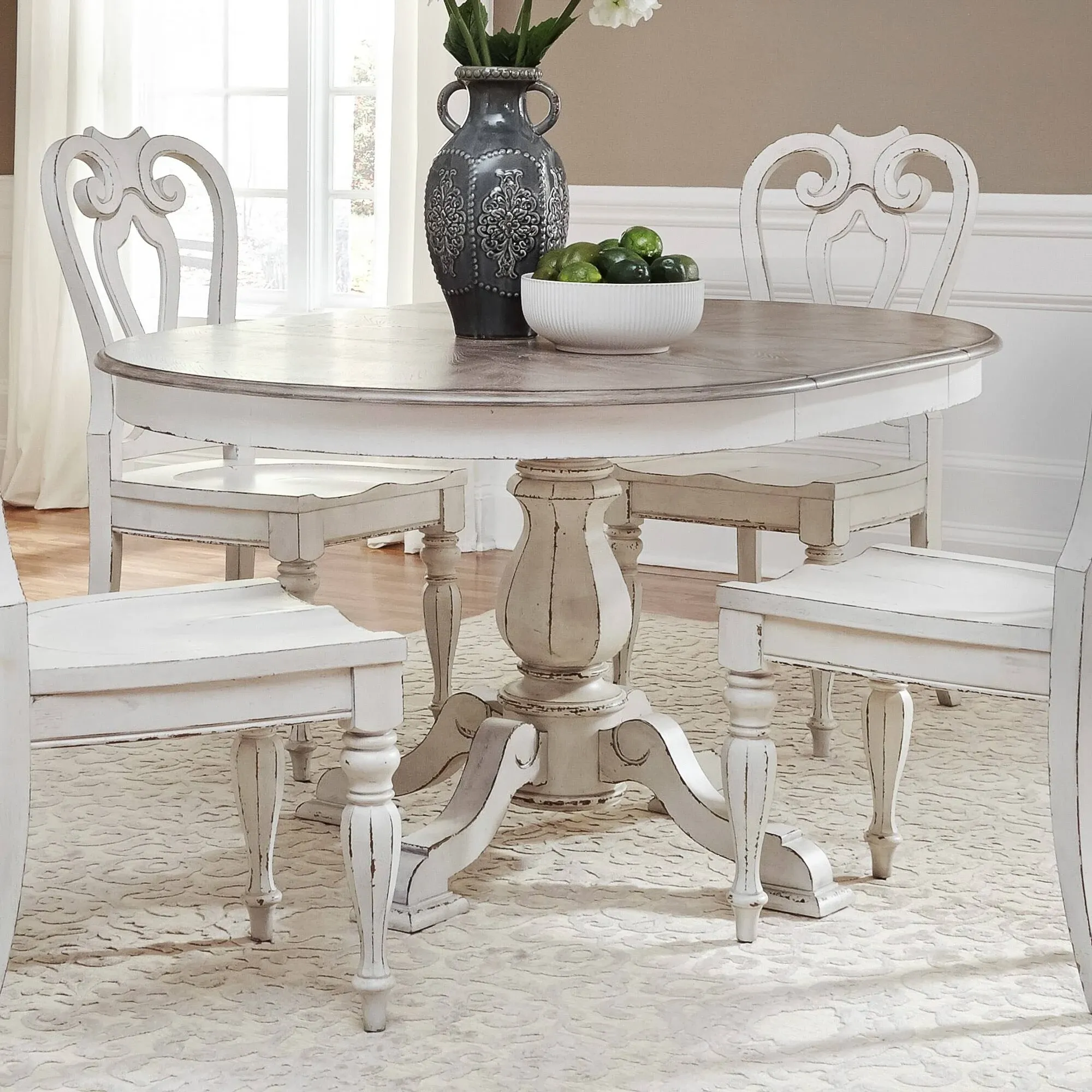 Liberty Furniture Magnolia Manor - Pedestal Table - White