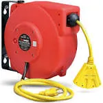 ReelWorks Retractable Extension Cord Polypropylene CR605131S3A - RED/YELLOW