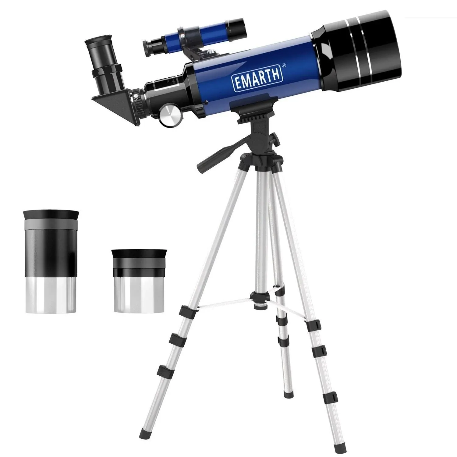 Emarth F360-79 Telescope - 70MM Aperture, 360MM Refractor, 2 Eyepieces - Blue