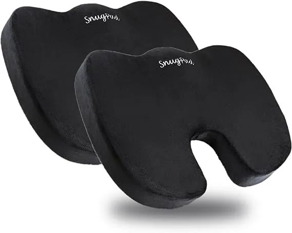 SnugPad Memory Foam Lumbar Pillow and Seat Cushion Combo, Ergonomic, Lower Ba...