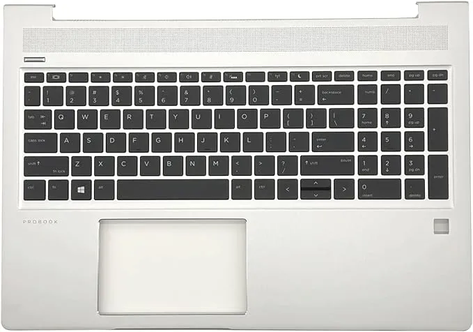 Replacement Upper Case Palmrest Top Cover for HP Probook 450 455 G6 450 455R G7 Series Laptop with Backlit Keyboard Assembly L45090-001 Silver