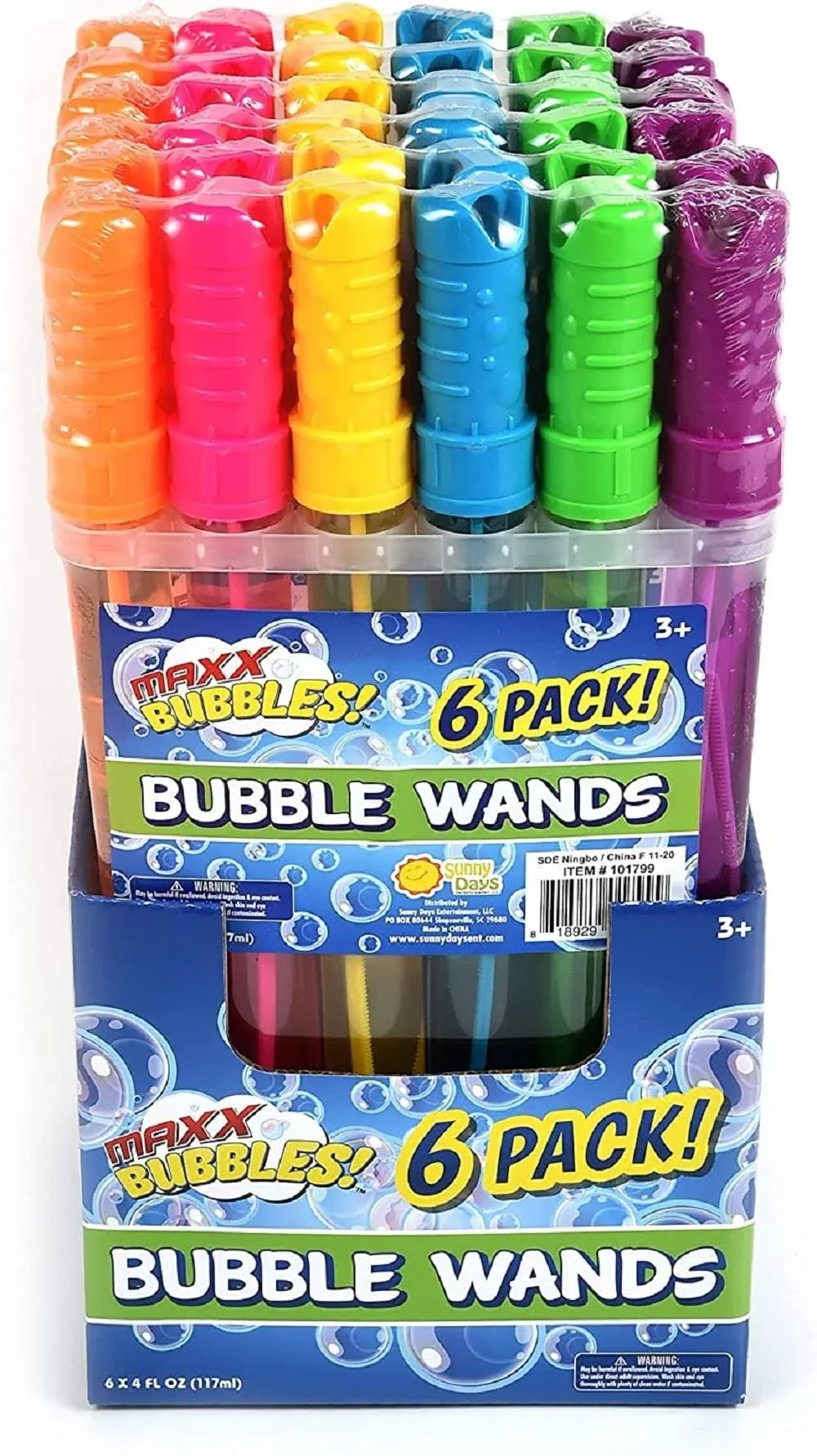 Sunny Days Entertainment Maxx Bubbles 4oz Bubble Wands – 6 Pack Bubble Wand