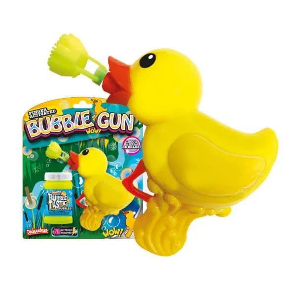 Bubble Gun - Duck from Deluxebase. Animal Themed Bubble Blower Kids Toys. Friction Powered and Easy to Use Bubble Machine for Kids. Great for Educational Toys and Kids Party Favors.