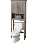 Zenna Home Custom Suite Over The Toilet Storage, 2-Door Bathroom Spacesaver, Cabinet with 3 Tiers of Storage, Distressed Gray