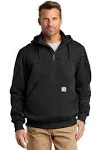 Carhartt Rain Defender Paxton Heavyweight Hooded Zip Mock Sweatshirt (Black) S