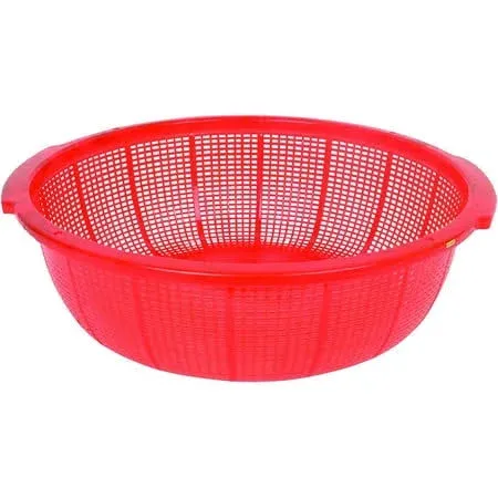 TrueCraftware-18-1/2" x 5-3/4" Round Perforated Colander with Grip Handles- Wash Vegetables and Fruits Drain Cooked Pasta Kitchen Essentials Food Strainer Basket Strainer Kitchen