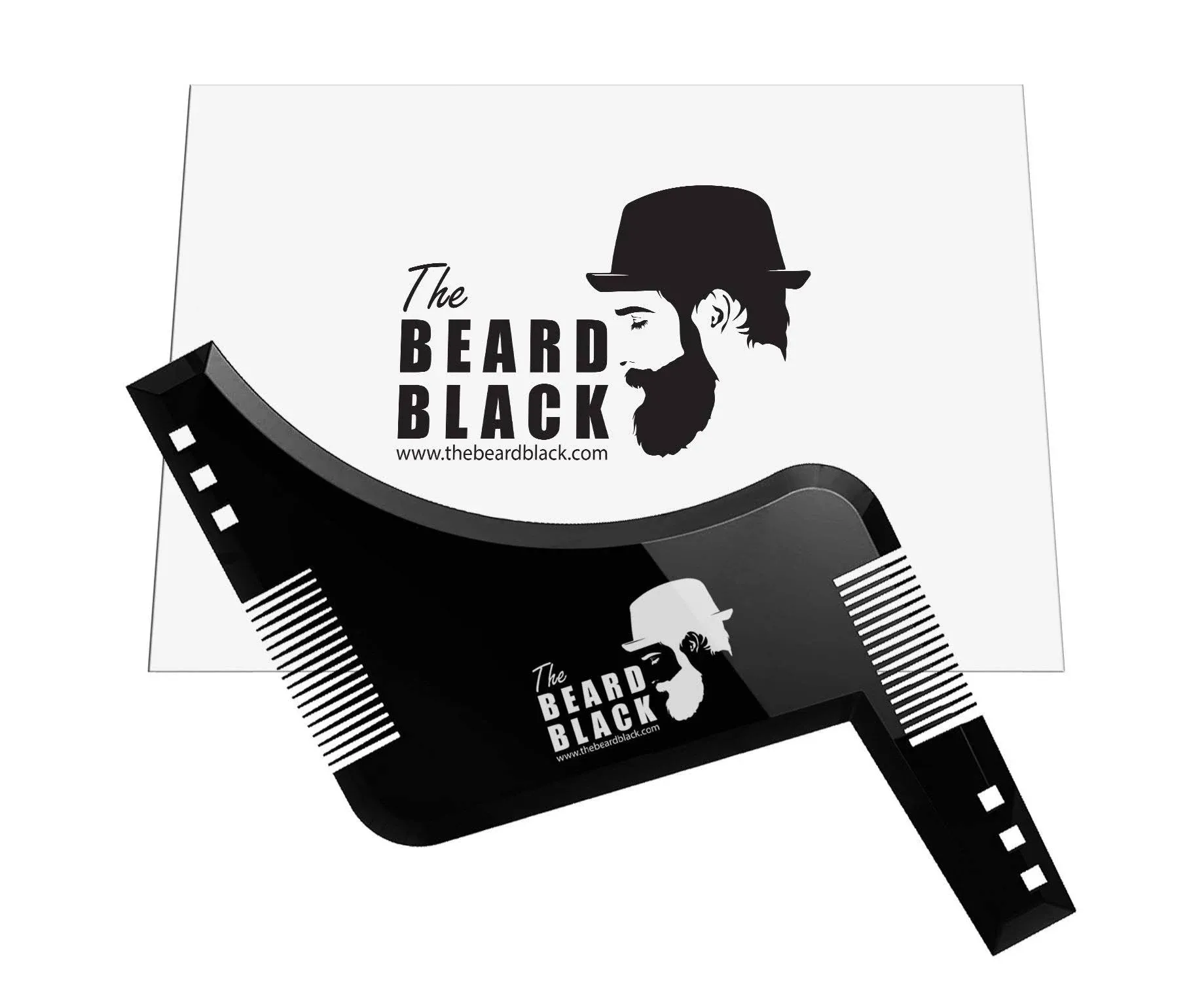 The BEARD BLACK Beard Shaping & Styling Tool with Inbuilt Comb, Perfect for Line Up & Edging, Use with Beard Trimmer or Razor