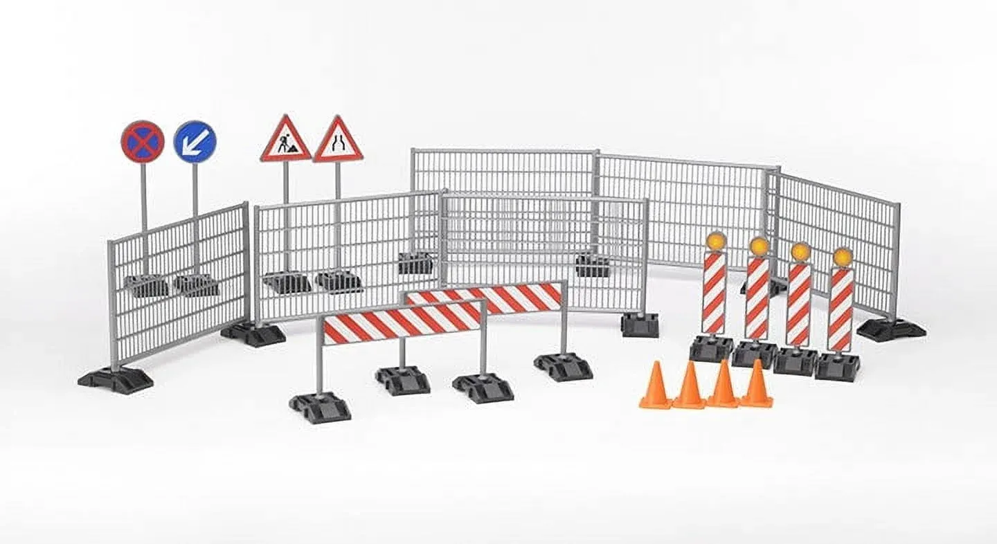 Bruder Construction Set: Railings Site Signs and Pylons