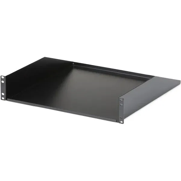 StarTech.com 2U Server Rack Shelf - Universal Rack Mount Cantilever Shelf for 19" Network Equipment Rack & Cabinet - Heavy Duty Steel – Weight Capacity 125lb/56kg - 18" Deep Tray, Black (CABSHELFHD)