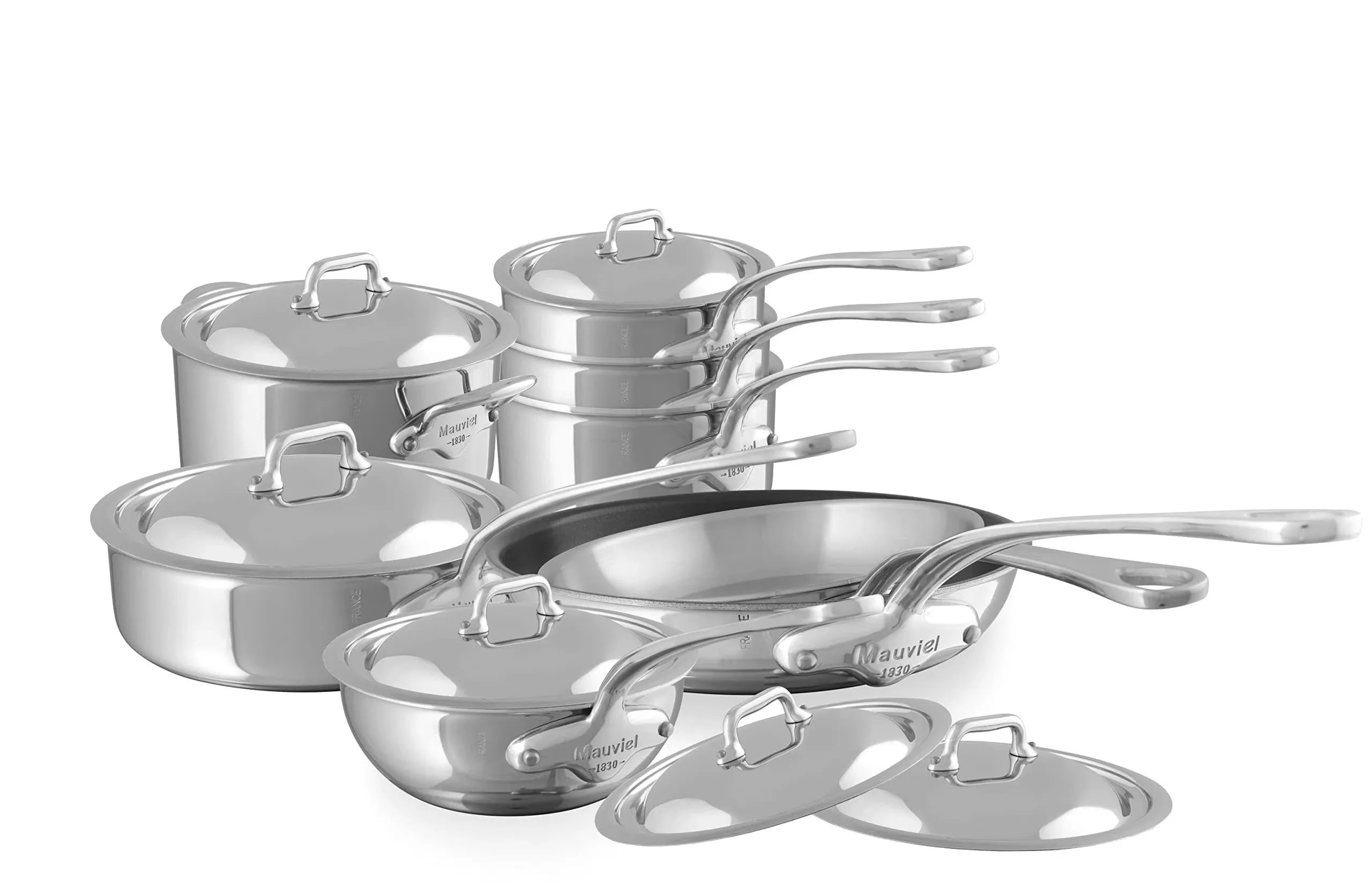 Mauviel M'Cook 5-Ply Polished Stainless Steel 14-Piece Cookware Set - Contemporary - Cookware Sets - by Mauviel 1830 | Houzz