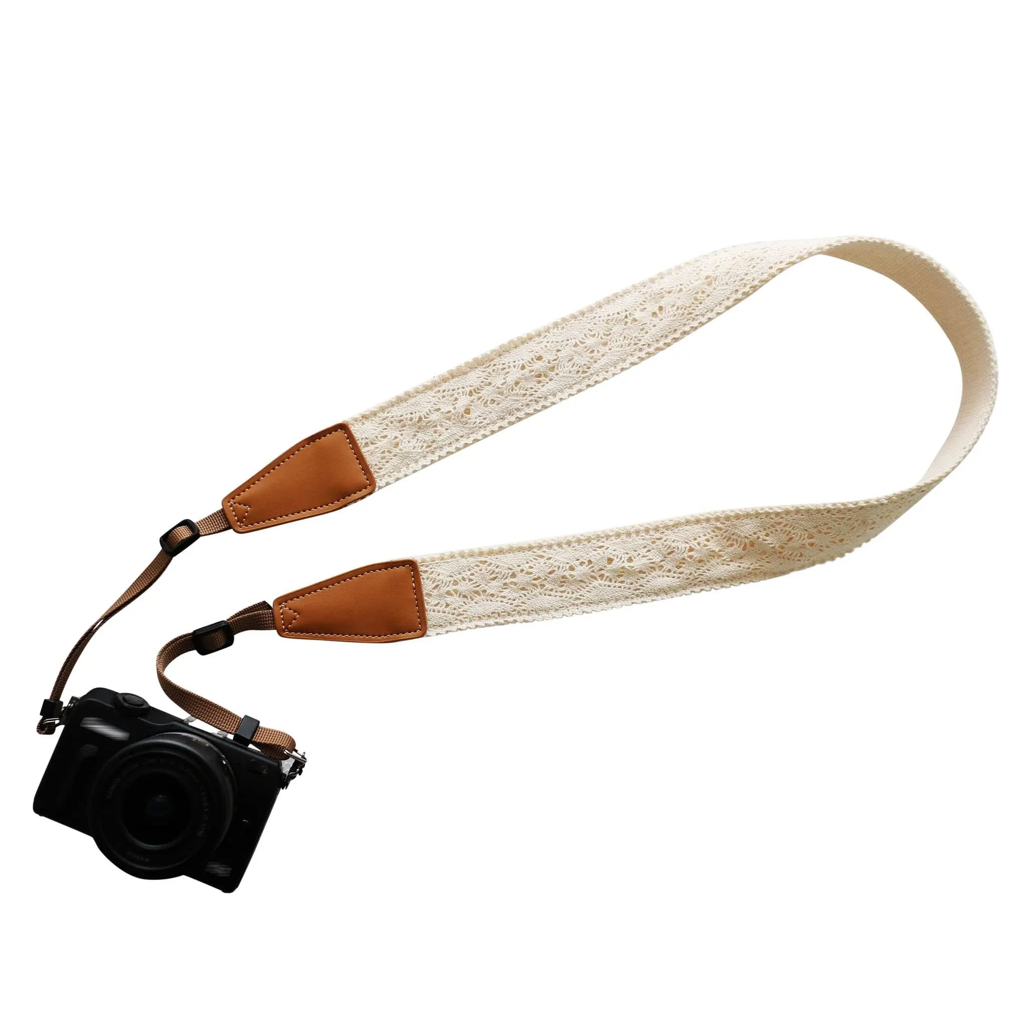 Original Design Personalized Adjustable Camera Strap Cream Graceful & Vintage Lace, Fit for Canon Nikon Sony Olympus Interchangeable Lens Digital Camera/DSLR etc.