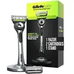 Gillette Labs Razors for Men with Exfoliating Bar, Shaving Kit for Men, Includes 1 Handle, 4 Razor Blade Refills, 1 Premium Magnetic Stand