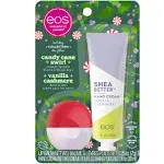 EOS Limited Edition Holiday Collection- Candy Cane Swirl Lip Balm & Vanilla Cashmere Hand Cream, 24-Hour Hydration, 2-Pack, Clear