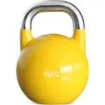 Prisp Competition Kettlebell Weight 16kg - Pro Grade Heavy Duty Cast Steel, Yellow