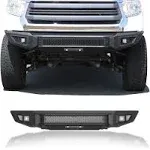 IRONBISON Front Bumper Fit 2014-2021 Toyota Tundra (Exclude Radar Blind Spot Monitoring Systems) Pickup Truck Tundra Bumper Guard with 2 LED Fog Lights Can Add 30” LED Light Bar Fine Texture Black