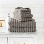 Luxury Spa Collection Wavy Quick Dry 6-Piece Towel Set - Gray