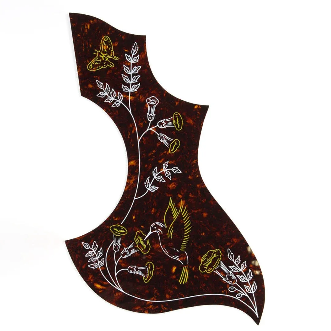 Hummingbird Pickguard Compatible w/Gibson Acoustic Guitar, Adhesive back, Tortoise