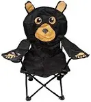 Kids Folding Camp Chair with Cup Holder and Carry Bag - Black Bear