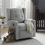 Baby Relax Mikayla 4-in-1 Swivel Glider Rocker Recliner Chair, Gray Microfiber