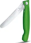 Victorinox Swiss Classic Foldable Paring Knife, Wavy Edge Green 4.3 in