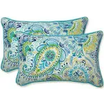 Out/Indoor Gilford Rectangular Throw Pillow, Set of 2, Baltic, 18.5"x11.5"x5" - Mediterranean - Outdoor Cushions And Pillows - by Pillow Perfect Inc | Houzz