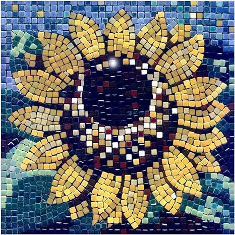 Get Creative with Our Adult Mosaic Hobby Kit, Relaxing Crafting, 7-inch (20cm) Square Shape, Sunflower