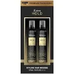 TRESemme Mousse Tres Extra Hold/Firm Control, 2 pack - 10.5 oz each - Frizz Control with Flexible Feel, Styling Foam for All Hair Types, Humidity Resistant