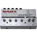 Nady MM-14FX 4-Channel Microphone Mixer with integrated echo effect – ¼” Inputs & output – Delay time & Depth controls