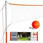 Franklin Sports Outdoor Volleyball Net Sets - Beach + Backyard Portable Volleyball Net with Poles - Complete Outdoor Volleyball Sets with Net + Volleyball Included