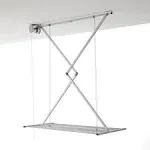 foxydry Mini, Ceiling Mounted Clothes Drying Rack, Pulley Clothesline, Vertical Folding Laundry Drying Rack 59.8x21.25x9.8 in