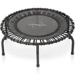 JumpSport 220 Fitness Rebounder Mini Trampoline for In Home Cardio - Black, Round, Steel Frame, Fabric Mat