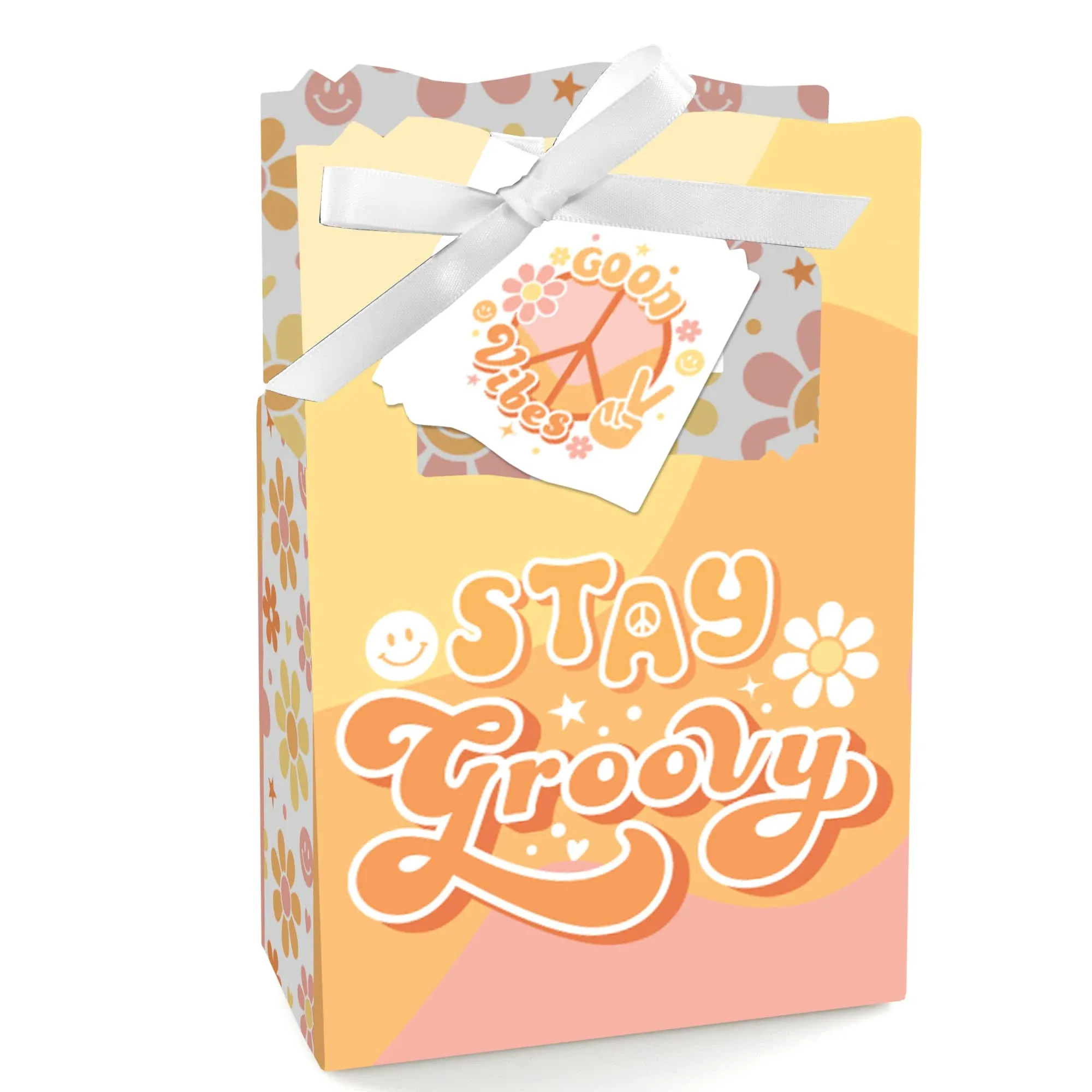 Stay Groovy Bohol Hippie Party Favor Boxes 12 Ct