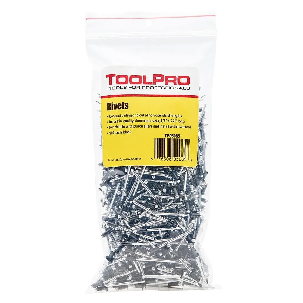 ToolPro 500-Pack 1/8-in Black Stainless Steel Rivet