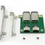 CableDeconn Dual Mini SAS SFF-8088 to SAS36P SFF-8087 Adapter in PCI Bracket