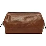 Fossil Leather Travel Toiletry Bag Shave Dopp Kit , Cognac (Model: MLG0724222)