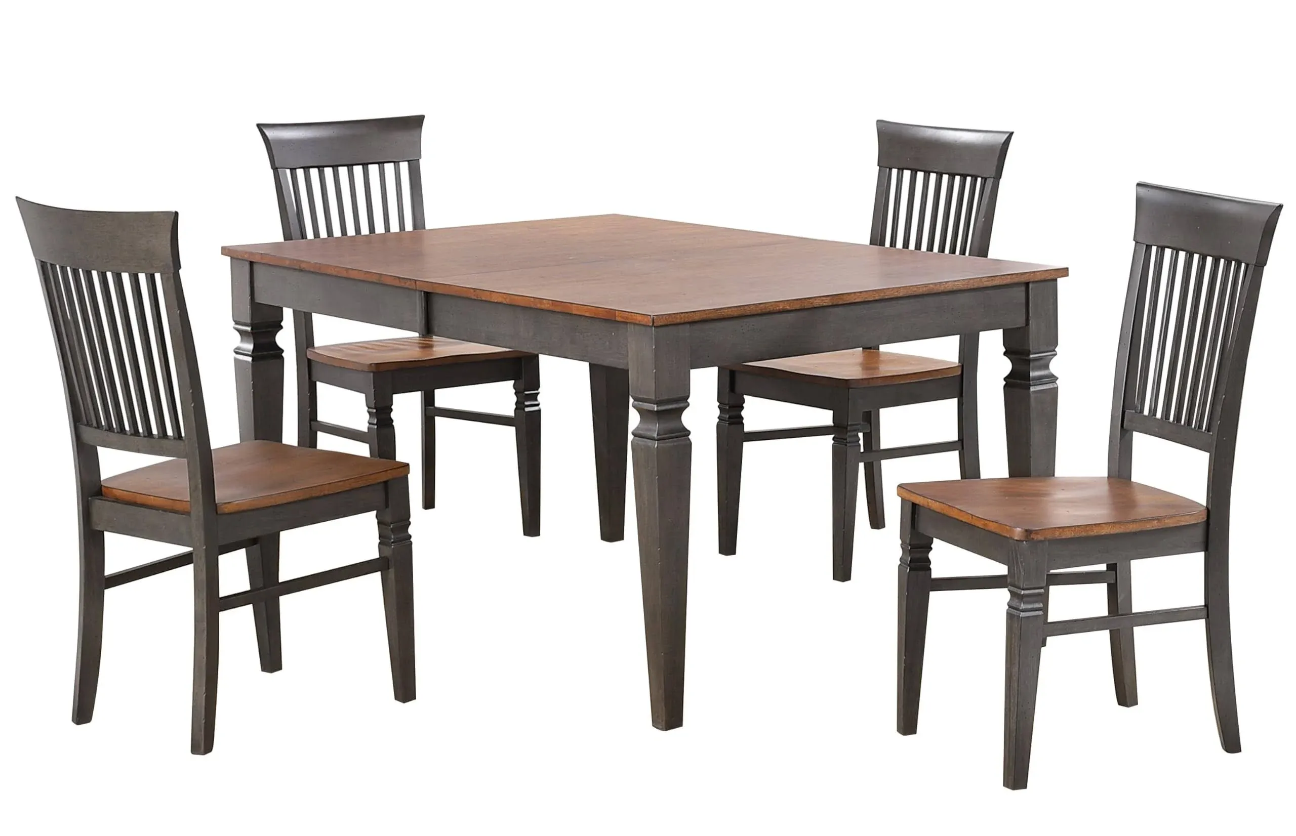 Sunset Trading Dakota 5PC 60-78" Rectangular Expandable Butterfly Leaf Dining Table Set, Distressed Brown and Ash Gray