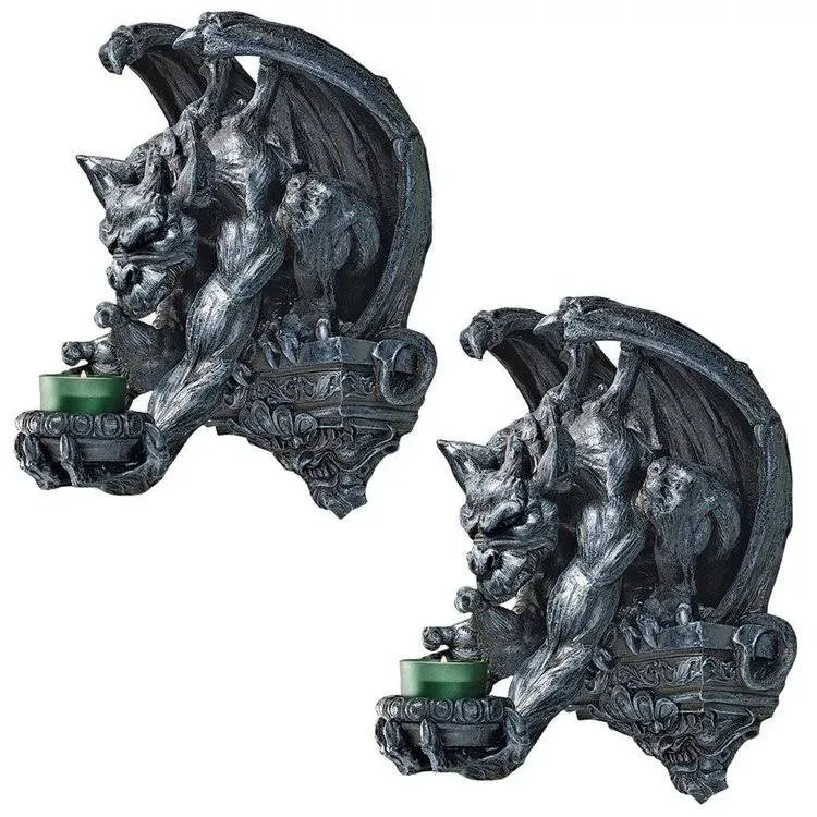 Design Toscano CL92958 Whitechapel Manor Gargoyle Wall Sconce (Set of 2)