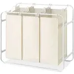 Whitmor Retro Triple Laundry Sorter White