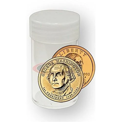 BCW Coin Tubes for Small Dollars - 20ct | Holds "Sacagawea", Presidential, and Susan B. Anthony Small Dollar Coins | Durable Plastic Tube Coin Holders | Coin Collecting Supplies | Small Dollar Tubes