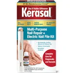 Kerasal Multi-Purpose Nail Repair and Electric Nail File Kit - Nail Repair for Damaged Nails - Nail Care Kit Includes 0.43 fl oz Solution and Electric Nail File