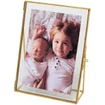 5x7 Gold Photo Frame Vintage Style Antique Gold Standing Picture Frames with Pressed Glass, Brass (5 x 7)