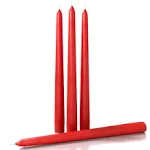 CANDWAX 10 inch Taper Candles Set of 4 - Dripless Taper Candles and Unscented Candlesticks - Perfect as Dinner Candles – Red Candles