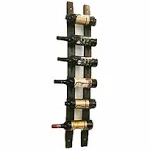 Linex Wall Mounted Wine Rack Barrel Stave Hanging Wooden Wine Rack Handcarved 6 Bottle