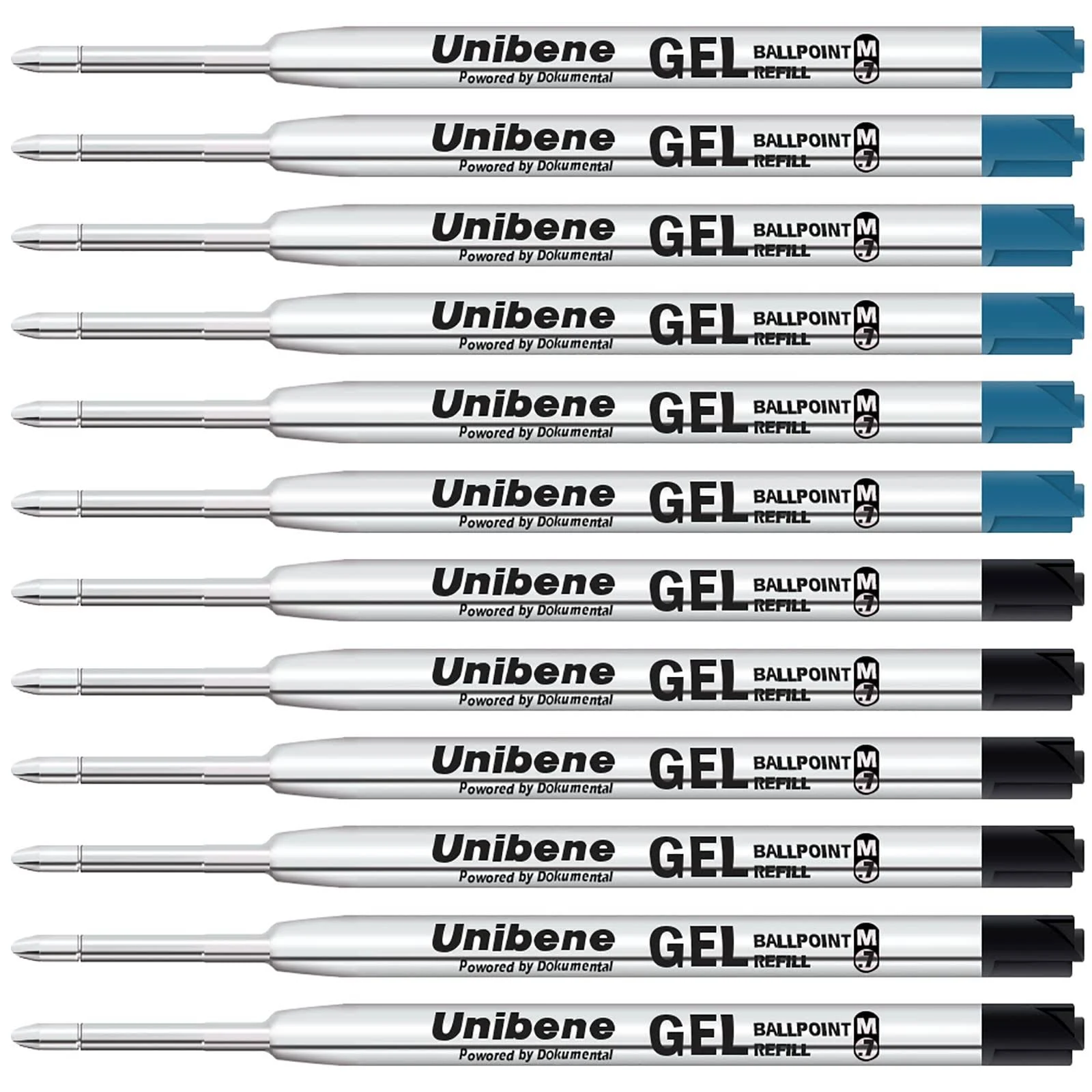  Parker Compatible Gel Ink Ballpoint Refills 12 Pack,0.7mm 6 Black&amp;6 Blue