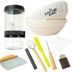 Sourdough Starter Kit – Ultimate Sourdough Bread Baking Supplies w/Sourdough Starter Jar & Banneton Basket- Easy Cleaning Sourdough Proofing Baskets - Bread Lame Dough Whisk