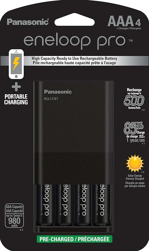 Panasonic K-KJ87K3A4BA Individual Battery Charger with Portable Charging ...