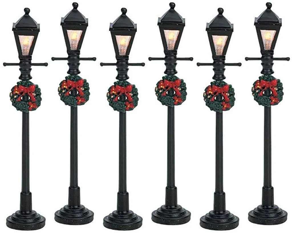 Lemax Village GAS Lantern Street Lamp - Set of 8