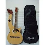 Ktone Harp Guitar, Acoustic Electric Double Neck Guitar with Padded Gig Bag