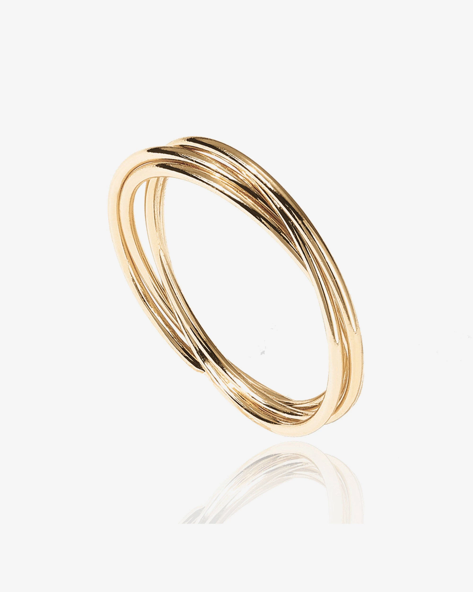 PAVOI 14K Plated Interlocked Rolling Anxiety Ring for Women and Men| Fidget Ring for Women | Stacking Ring | Gold Ring for Women